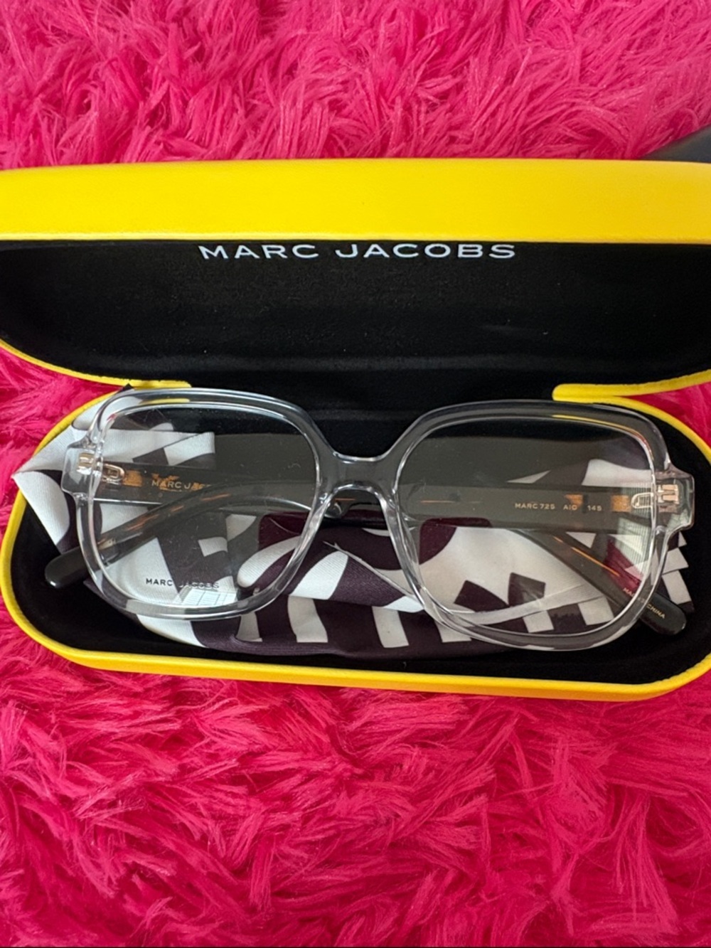 Marc Jacobs Clear Oversized Square Glasses with Black Temples